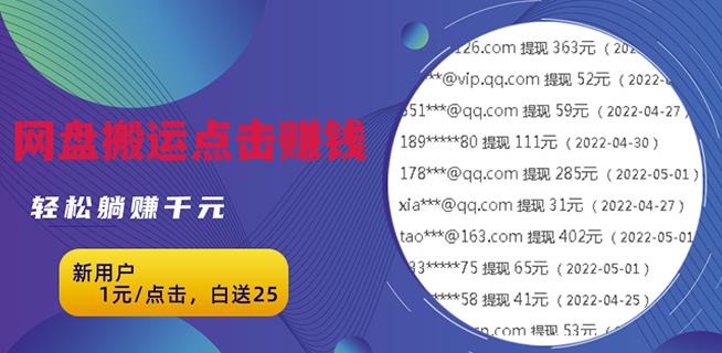 无脑搬运网盘项目，1元1次点击，每天30分钟打造躺赚管道，收益无上限￼-西瓜1886社区