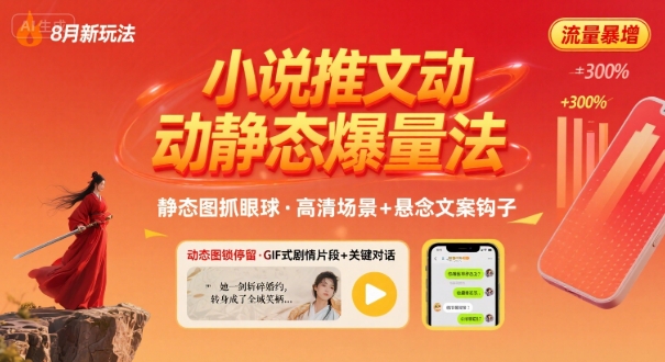 8月小说推文全新玩法，动静态图片+搭配小说文案爆量玩法-西瓜1886社区