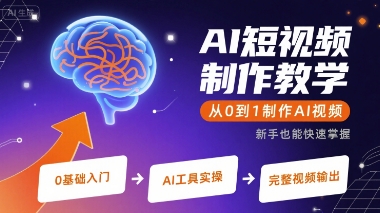 AI短视频制作教学，从0到1制作AI视频-西瓜1886社区