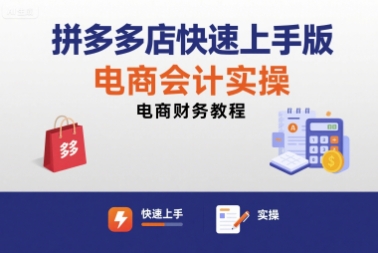 拼多多店快速上手版电商会计实操-电商财务教程-西瓜1886社区
