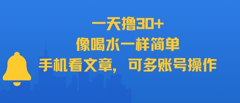 一天撸30+，像喝水一样简单，手机看文章，可多账号操作-西瓜1886社区