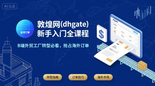 敦煌网(dhgate)新手入门全课程，B端外贸工厂转型必看，抢占海外订单-西瓜1886社区