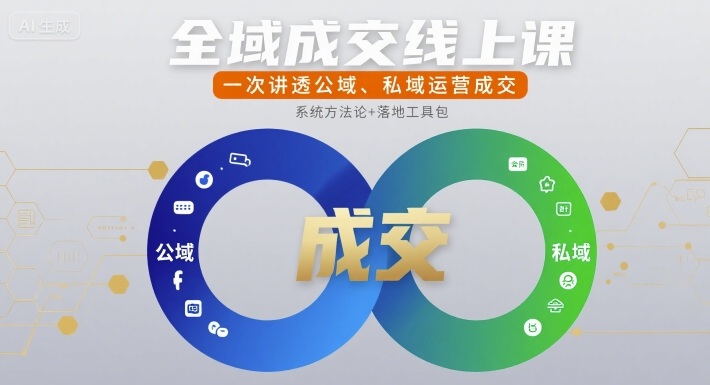 全域成交线上课，一次讲透公域、私域运营成交-西瓜1886社区