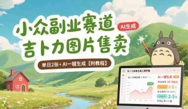 小众副业赛道 吉卜力图片售卖 单日2张+ AI一键生成【附教程】-西瓜1886社区