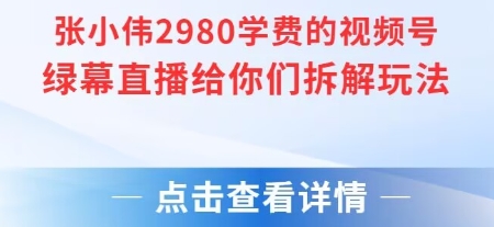 张小伟2980付费额视频号绿幕直播给你们拆解玩法-西瓜1886社区