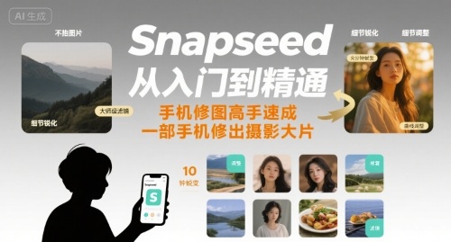 Snapseed从入门到精通，手机修图高手速成，一部手机就能修出摄影大片-西瓜1886社区
