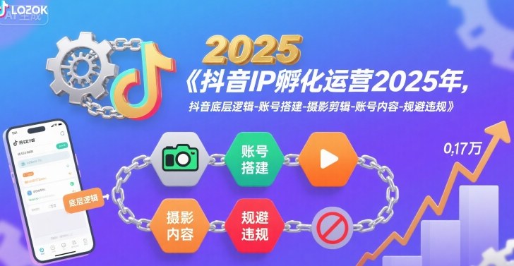 抖音IP孵化运营2025年，抖音底层逻辑-账号搭建-摄影剪辑-账号内容-规避违规-西瓜1886社区