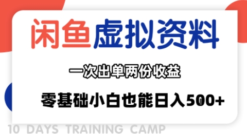 闲鱼虚拟资料新变现玩法，信息差项目，一次出单两份收益，无需囤货，可批量矩阵，零基础小白也能日入多张-西瓜1886社区