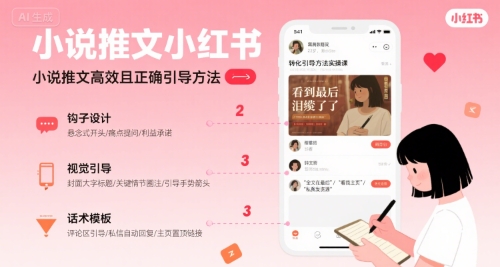 小说推文小红书高转化引导方法实操课，小说推文高效且正确引导方法-西瓜1886社区