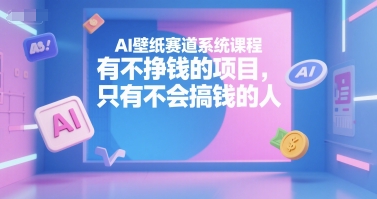 AI壁纸赛道系统课程，有不挣钱的项目，只有不会搞钱的人-西瓜1886社区