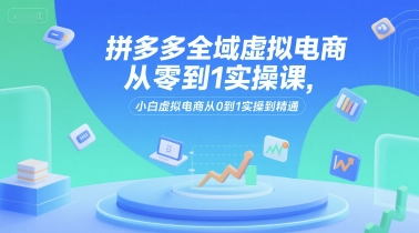 拼多多全域虚拟电商从零到1实操课，小白虚拟电商从0到1实操到精通-西瓜1886社区