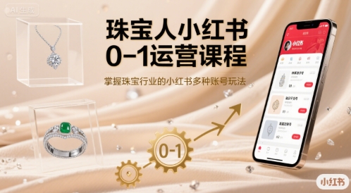 珠宝人小红书0-1运营课程，掌握珠宝行业的小红书多种账号玩法-西瓜1886社区
