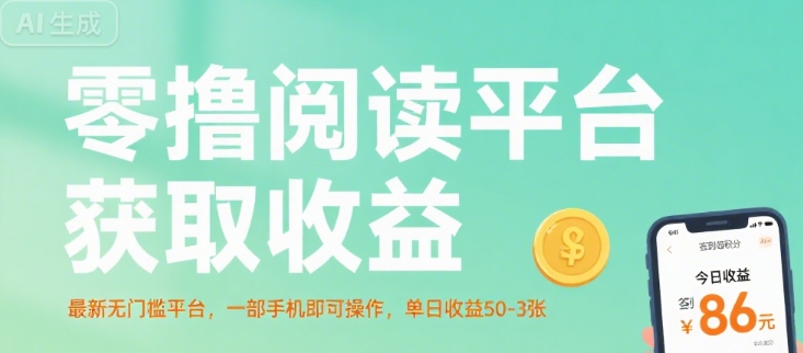 零撸阅读平台获取收益，最新无门槛平台，一部手机即可操作，单日收益50-3张【揭秘】-西瓜1886社区