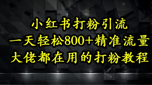小红书打粉引流，一天轻松500+精准流量，大佬都在用的打粉教程-西瓜1886社区