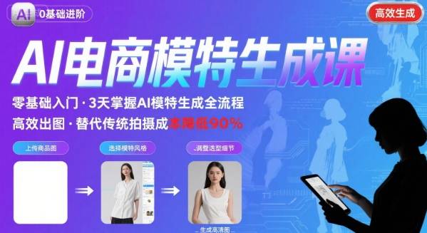 AI模特进阶课程，0基础高效生成逼真电商模特图-西瓜1886社区