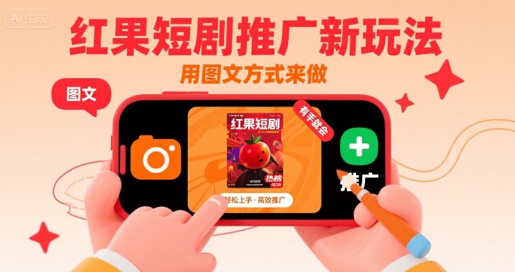 红果短剧推广新玩法，用图文方式来做，有手就会-西瓜1886社区