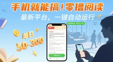 手机就能搞！零撸阅读挂G，最新平台，一键自动运行，随时随地挣，单日50-3张+【揭秘】-西瓜1886社区
