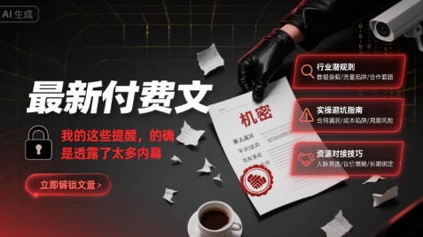 最新付费文：我的这些提醒，的确是透露了太多内幕-西瓜1886社区