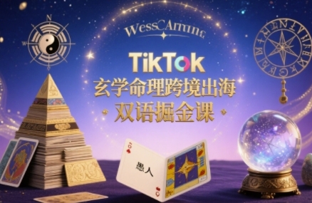 TikTok玄学命理跨境出海双语掘金课，手把手教你用命理知识精准直击海外用户痛点-西瓜1886社区