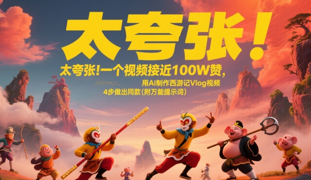 太夸张！一个视频接近100W赞，用AI制作西游记Vlog视频，全流程拆解来了(附万能提示词)-西瓜1886社区