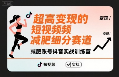 超高变现的短视频减肥细分赛道，减肥账号抖音实战训练营-西瓜1886社区