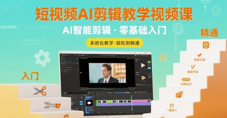 短视频AI剪辑教学视频课，入门到精通-西瓜1886社区