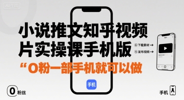 小说推文知乎视频图片实操课手机版，0粉一部手机就可以做-西瓜1886社区