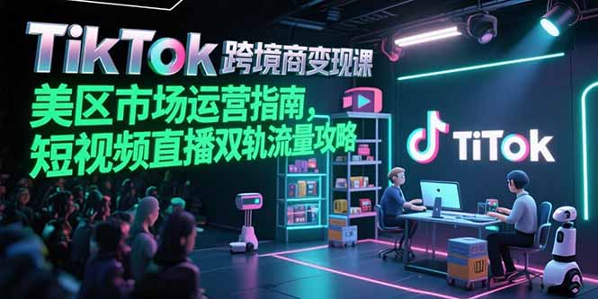 TikTok跨境电商变现课，美区市场运营指南，短视频直播双轨流量攻略-西瓜1886社区