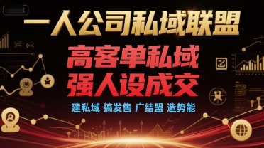 一人公司私域联盟，高客单私域，强人设成交，建私域 搞发售 广结盟 造势能-西瓜1886社区