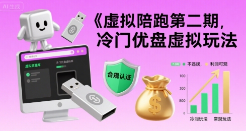 虚拟陪跑第二期，冷门优盘虚拟玩法，不违规，利润可观-西瓜1886社区